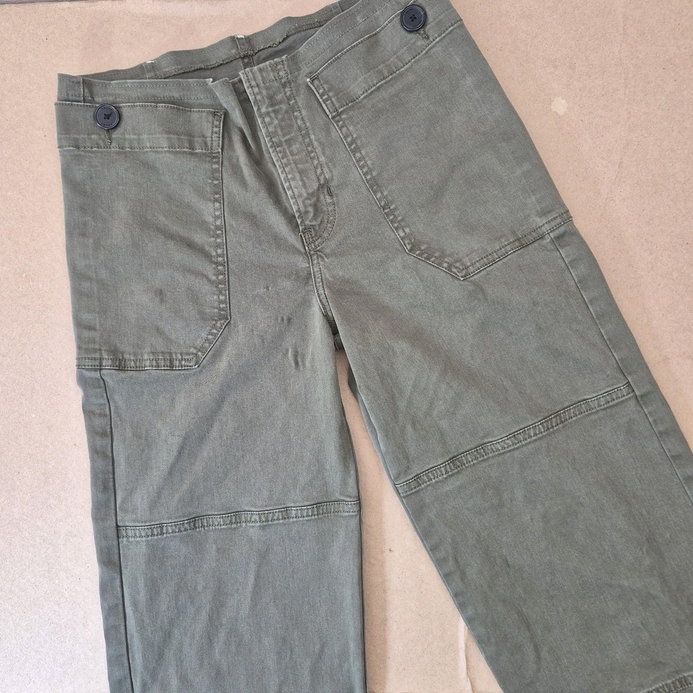 Frame Denim Olive Green Wide Leg Utility Pants
